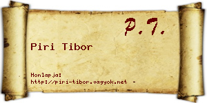 Piri Tibor névjegykártya